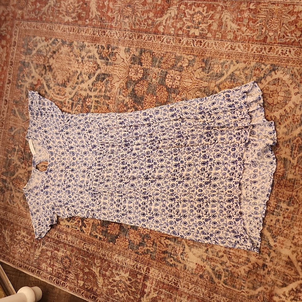 Blue and white dress